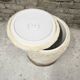 Tabouret pouf coffre laine bouclette année 1970 vintage