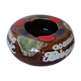 Old big advertising ashtray cognac bisquit ceramic look 1960