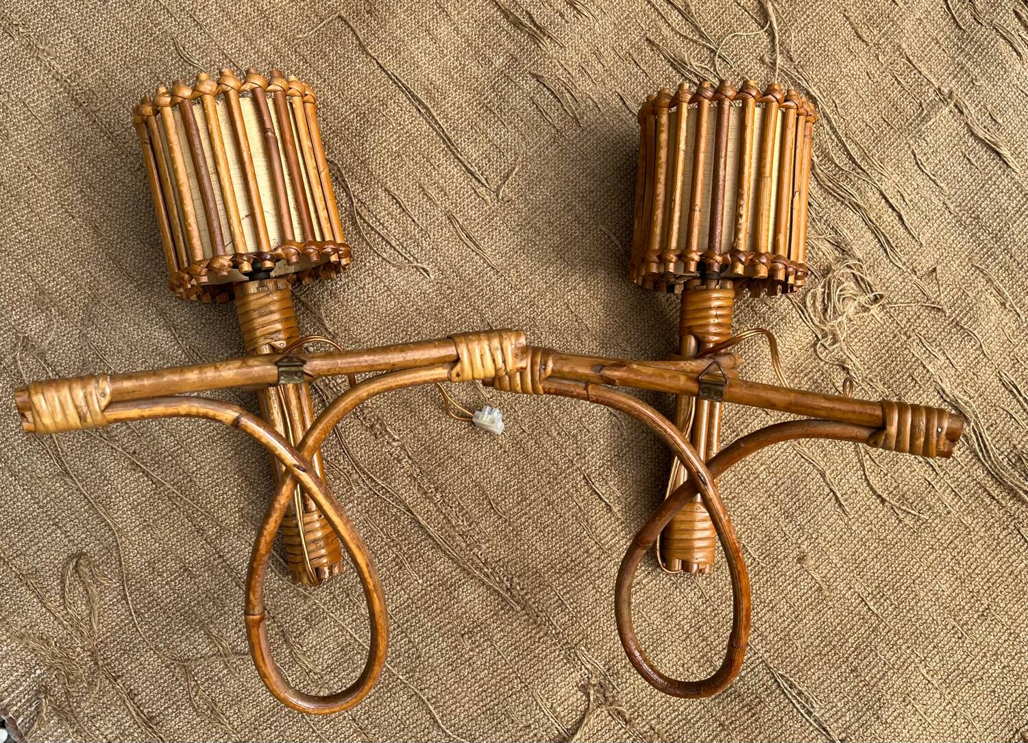 Pair of vintage Louis Sognot wall lights