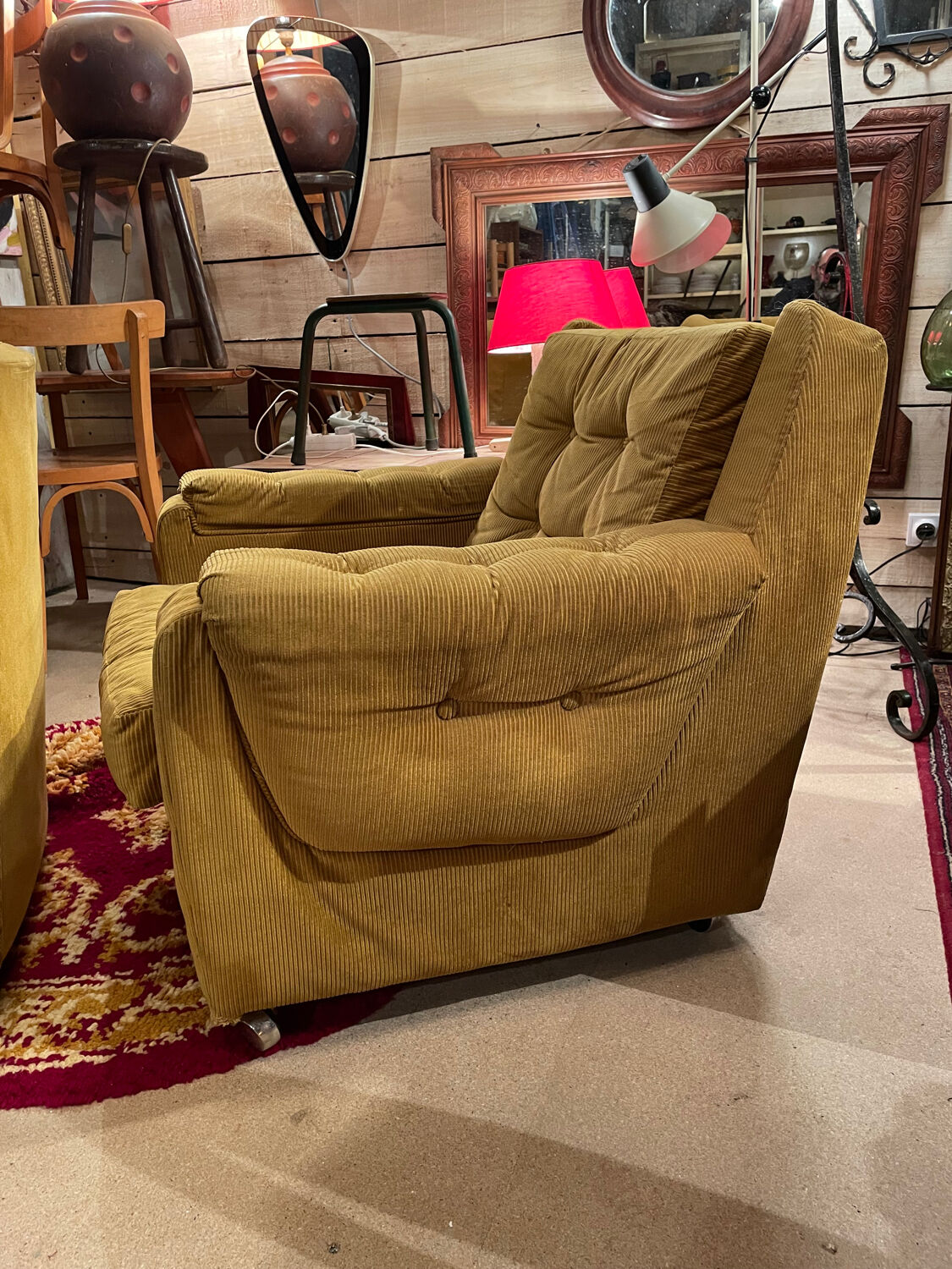 Vintage design velvet armchair 60/70