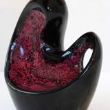 Vintage 1950s purple and black ceramic table lamp