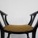 Pair of Gondola stools from the Secession movement in black lacquer, 1910s.