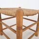 Vintage rattan and wooden stool, France, 1960's