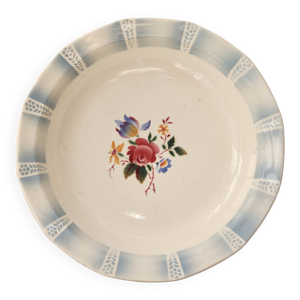 Vintage round serving platter from Sarreguemines - Claude model