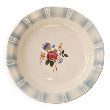 Vintage round serving platter from Sarreguemines - Claude model