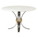 White marble and chrome and gold metal table. 1970s.