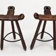 Set of 3 Vintage Brutalist Marbella Stools by Sergio Rodrigues