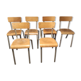 Lot of 6 school chairs