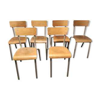 Lot de 6 chaises d'écolier