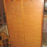 Double roll-top filing cabinet