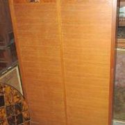 Double roll-top filing cabinet
