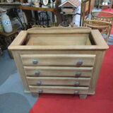 Oak chest of drawers with marble top, 1940-1950