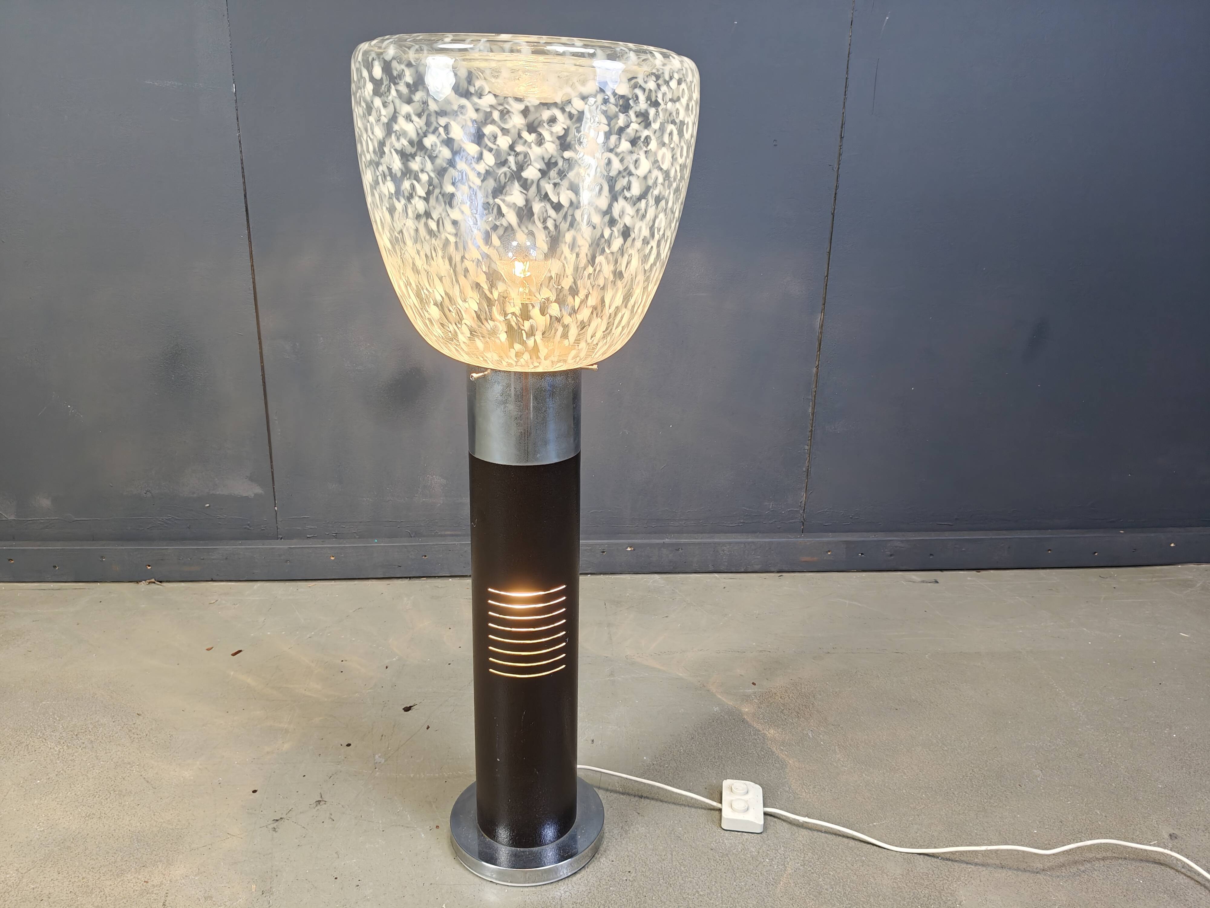 Vintage italian murano glass space age floor lamp, 1970s