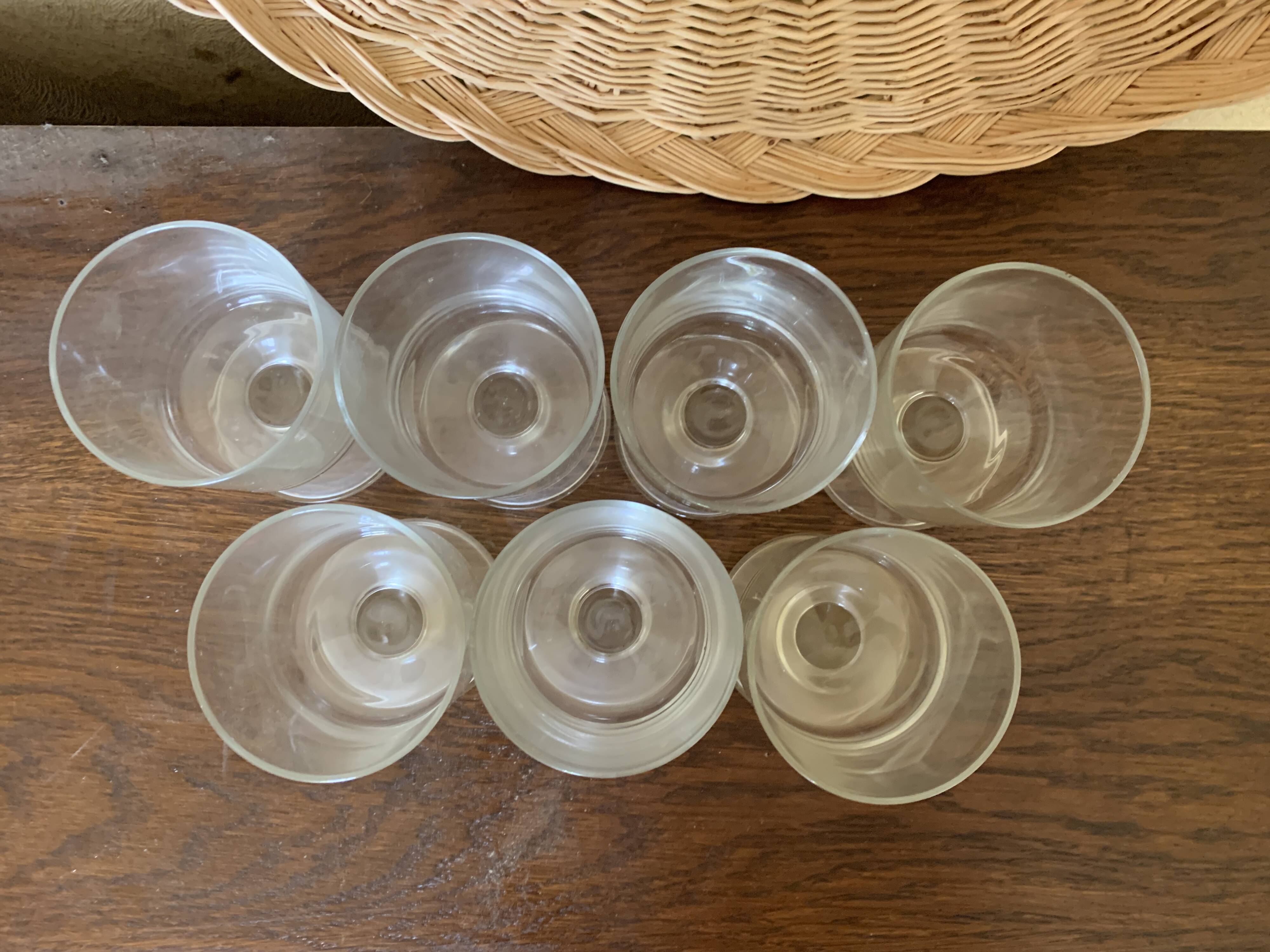 7 vintage Luminarc style wine glasses