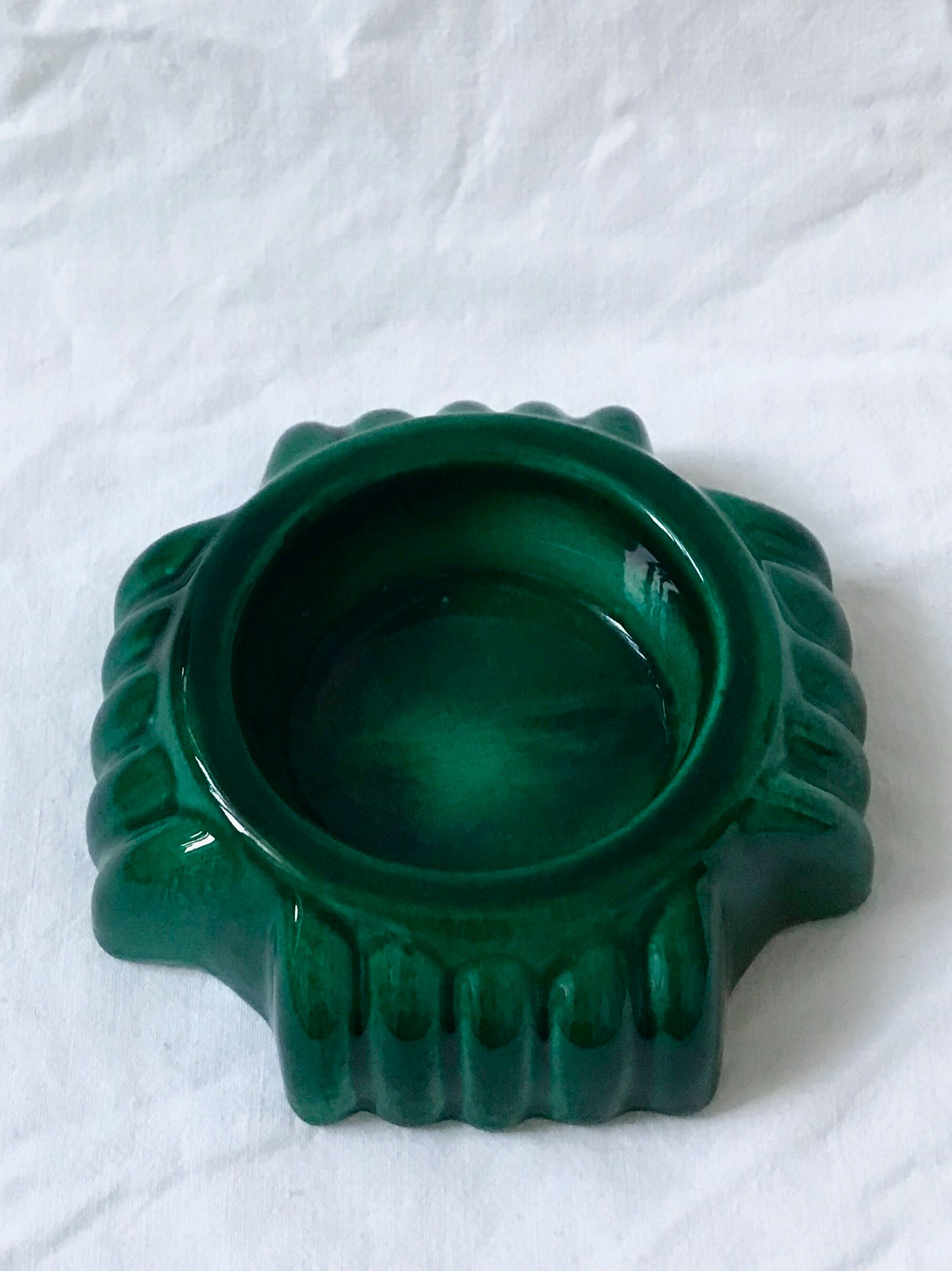 Green art déco ashtray