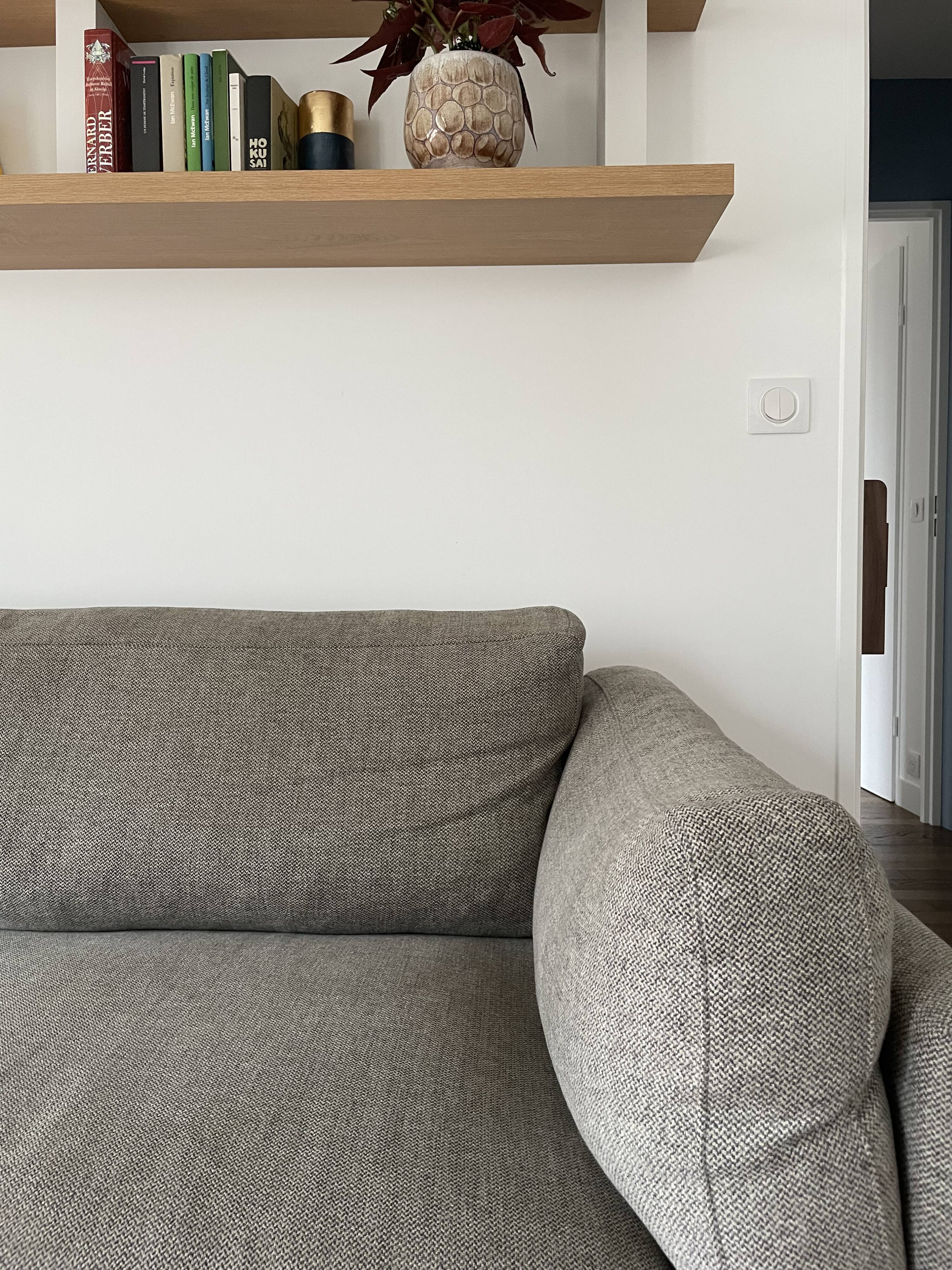 4-seater canapé AM PM model César in Cappuccino Tweed fabric