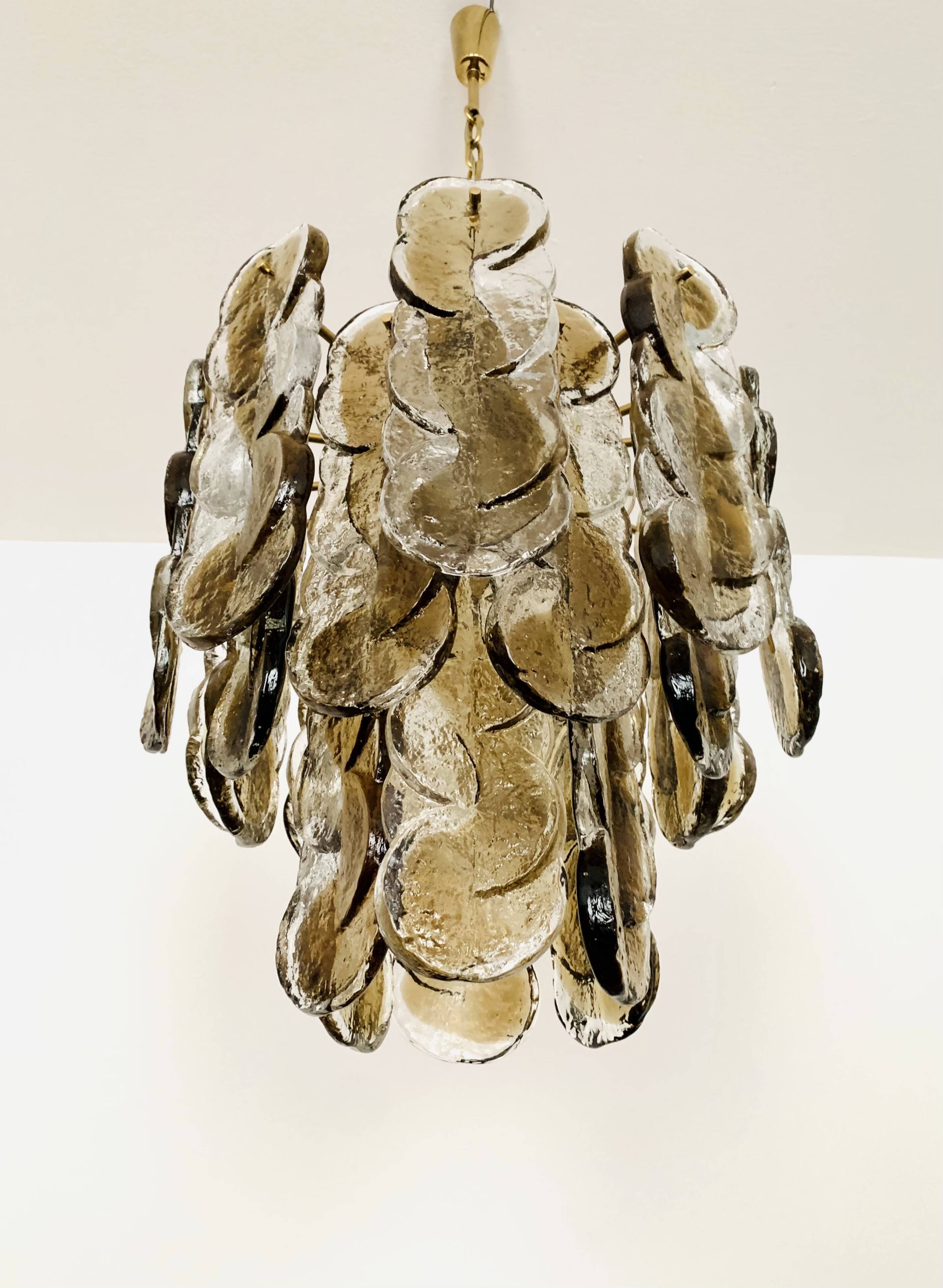 Large smoked glass citrus chandelier by j.t. kalmar