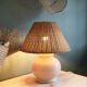 Ceramic and rattan table lamp