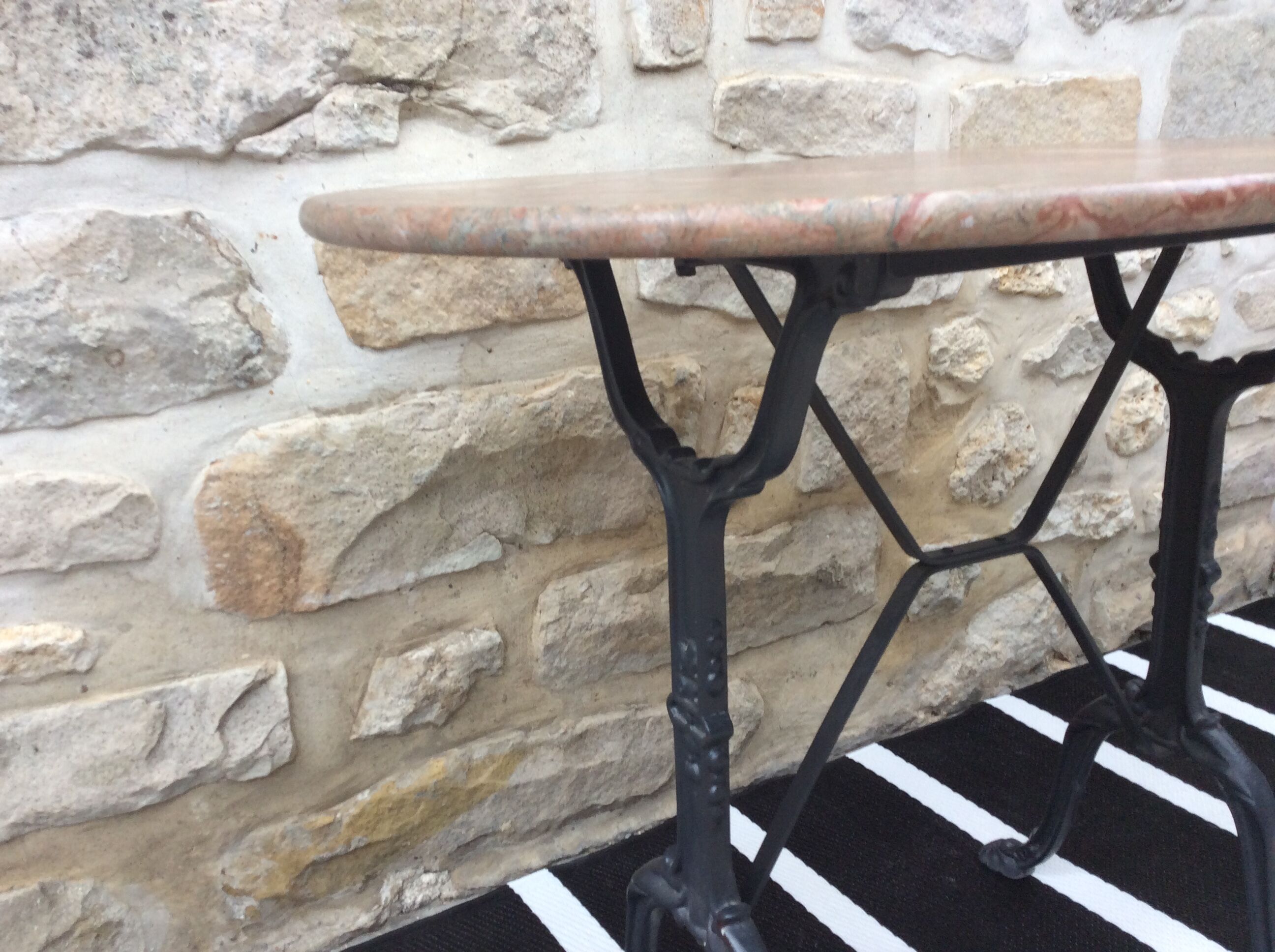 Marble oval bistro table