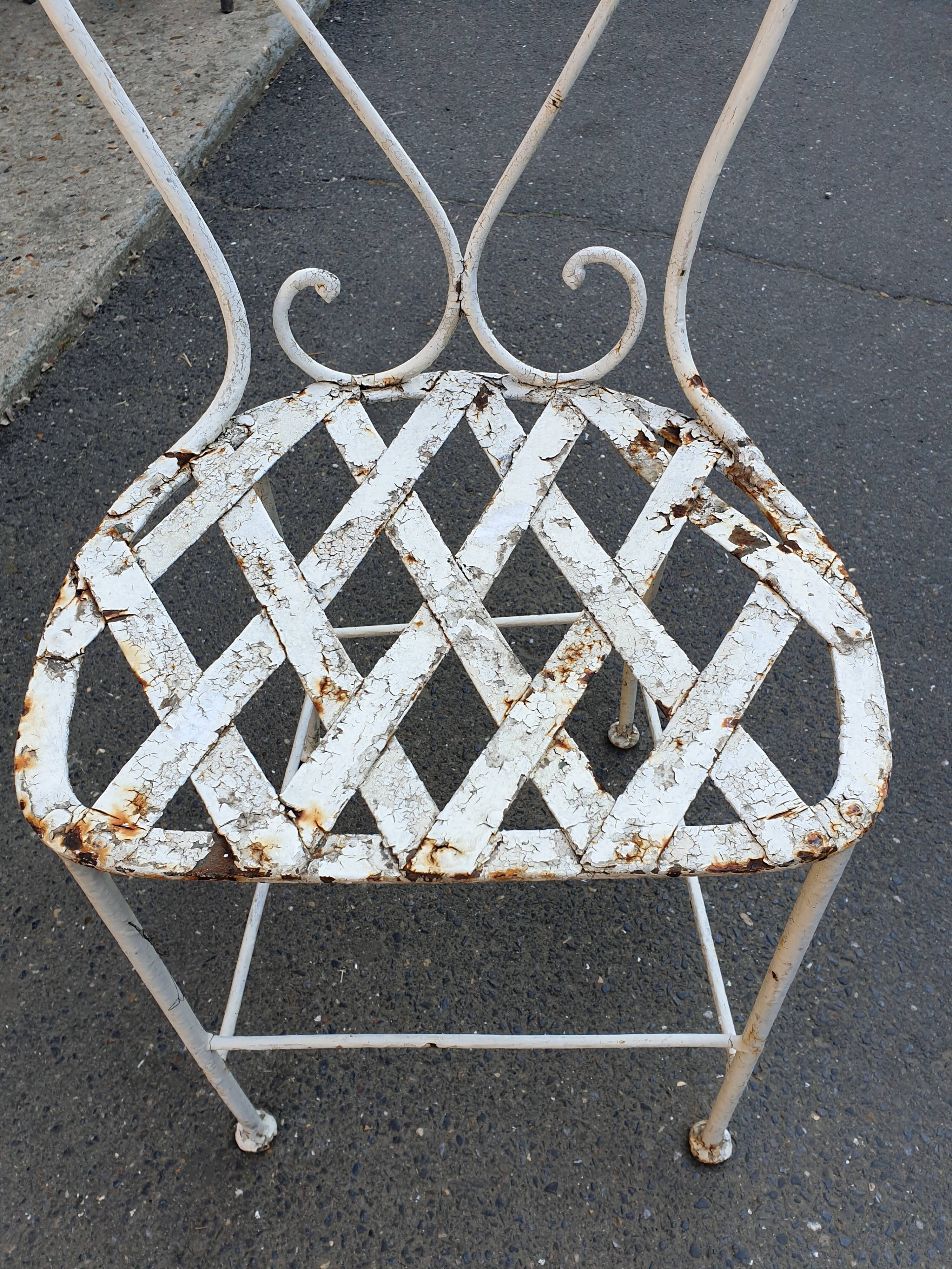 Chaises de jardin en fer forgé début XXème