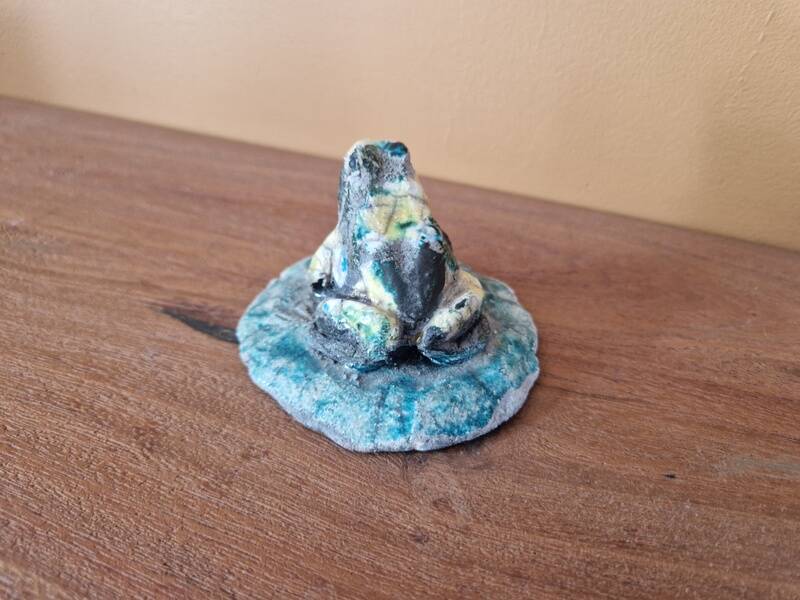 Joanna Hair (1955) Raku glazed ceramic frog
