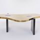 Etched Brass coffee table with Agathe Stones in the style of Lova Creation