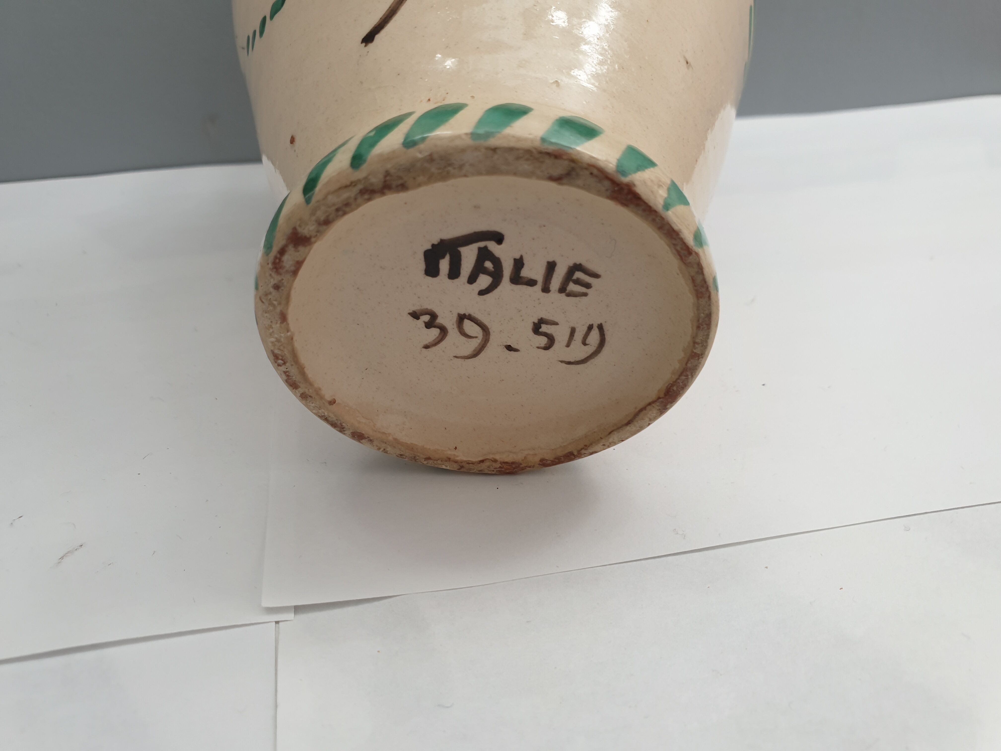 Ancient Italian porcelain amphora style vase