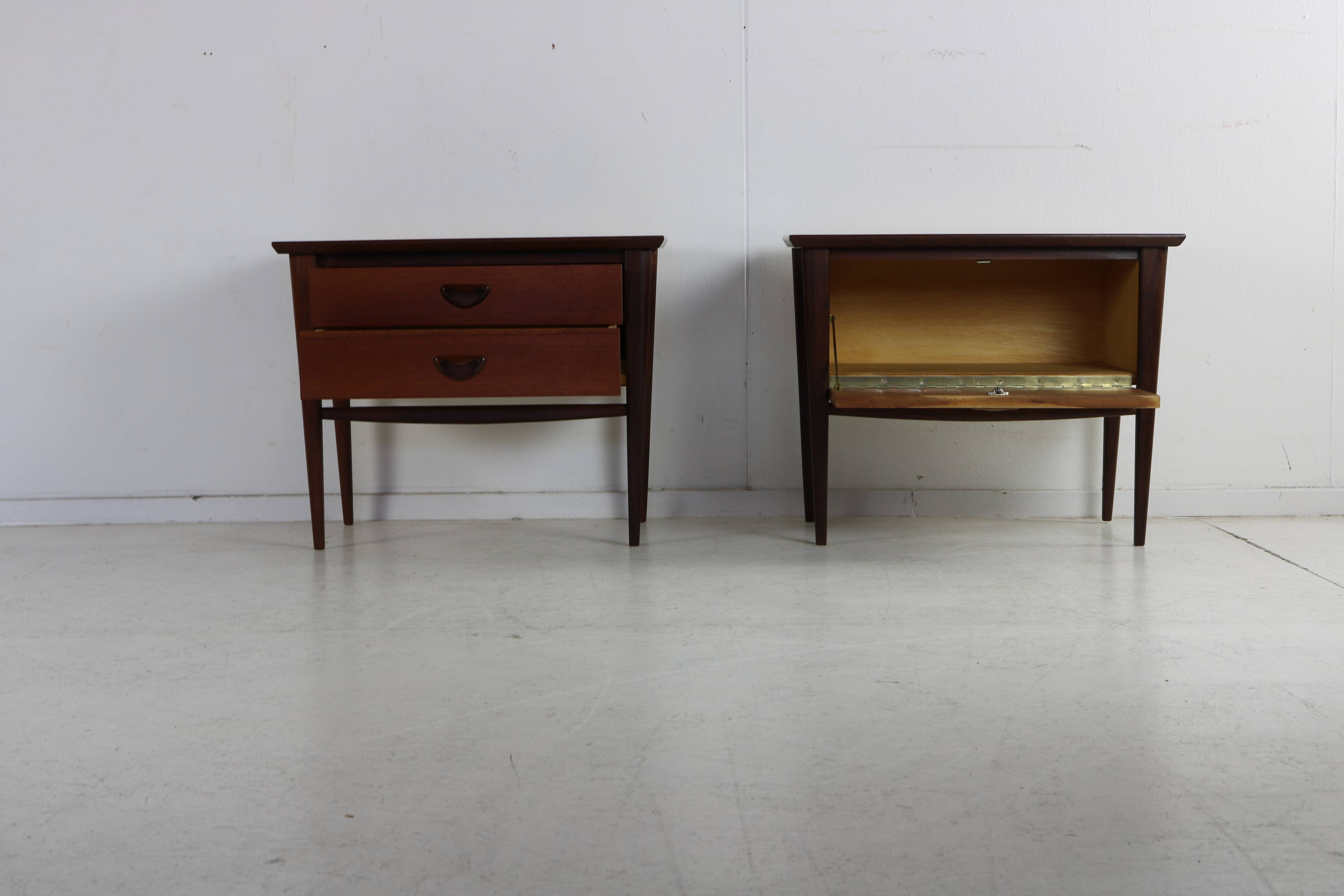 Sixties dutch design set of night stands by Louis van Teeffelen for Webe