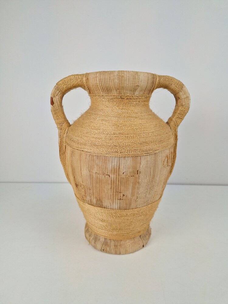 Mid-Century Terracotta Amphora Jar Vase with Handles, 1950s