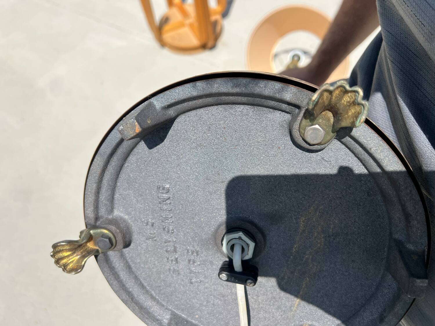 Vintage MS Belysning lamp in turned brass