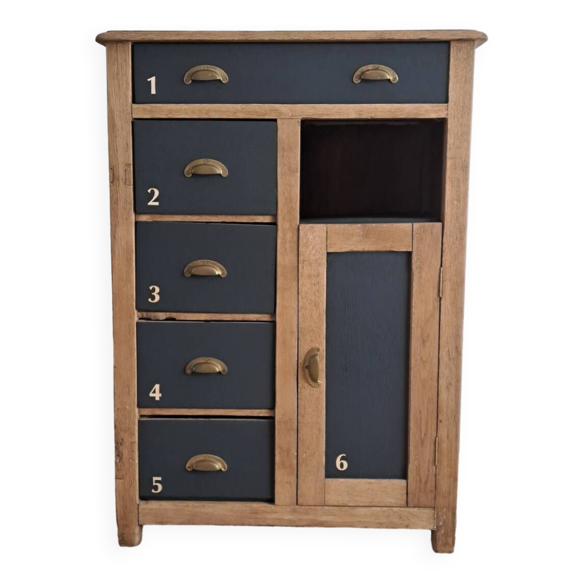 Vintage high sideboard in solid oak