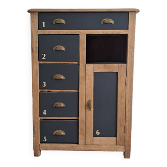 Vintage high sideboard in solid oak