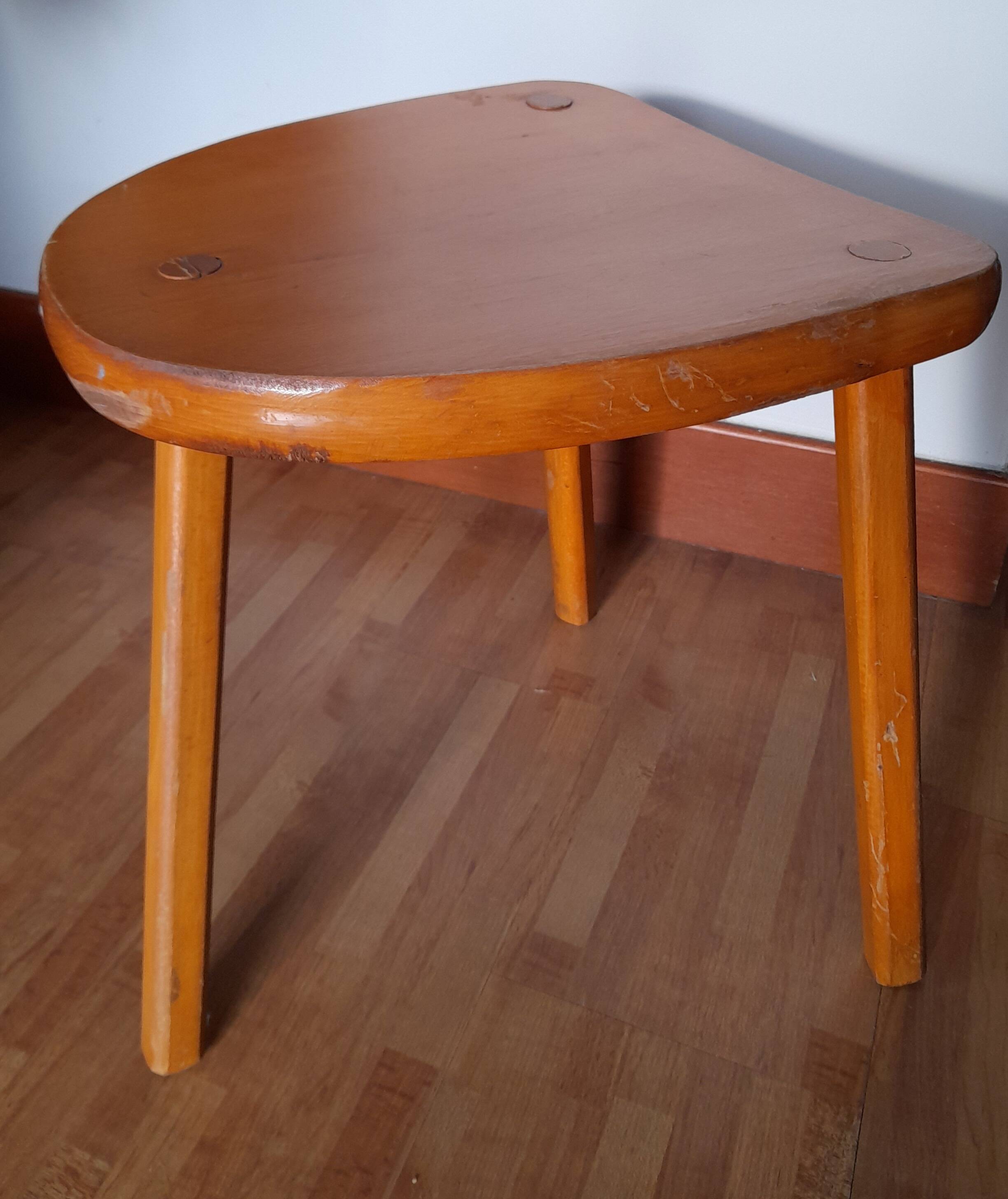 Vintage wooden tripod stool