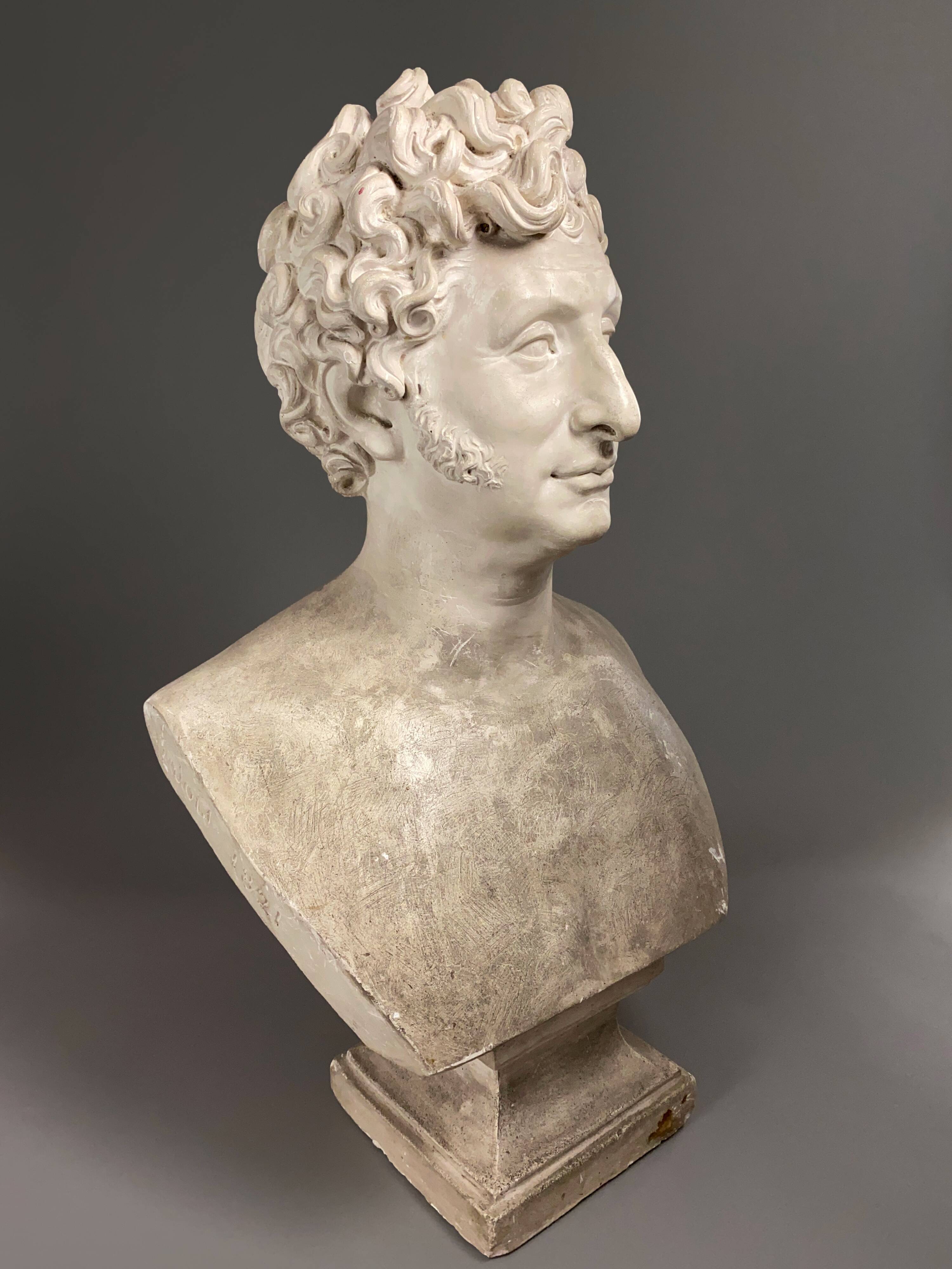 Plaster bust of a man