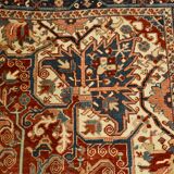 1960s Antique Red & Navy Blue Classic Persian Rug, 287x386Cm