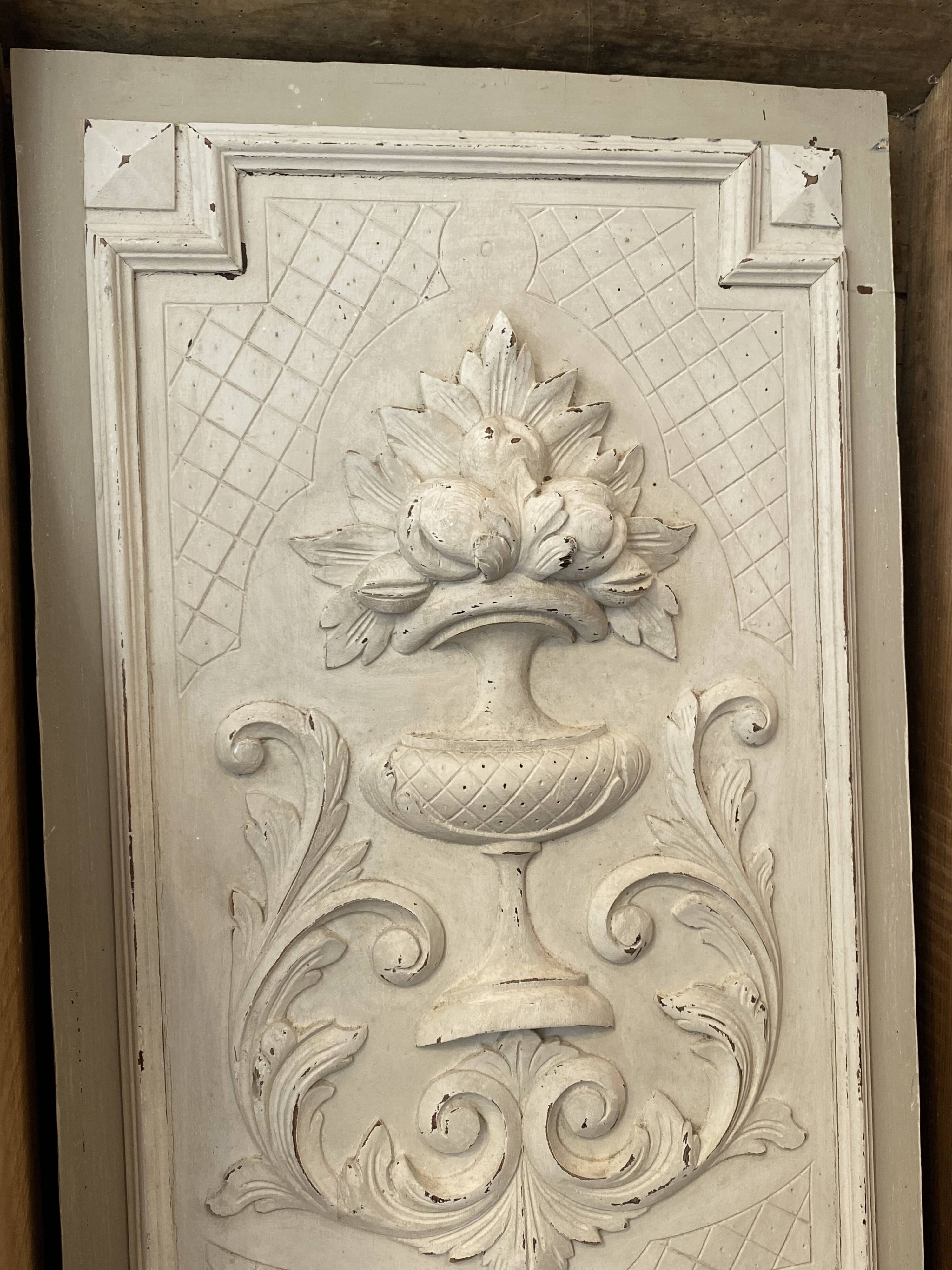 Old carved panel with patina