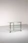Rare 1970s Peter Ghyzcy side table on wheels