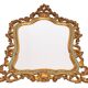 Baroque gilded Louis XV style beveled mirror with " Brevete" label, 1950s