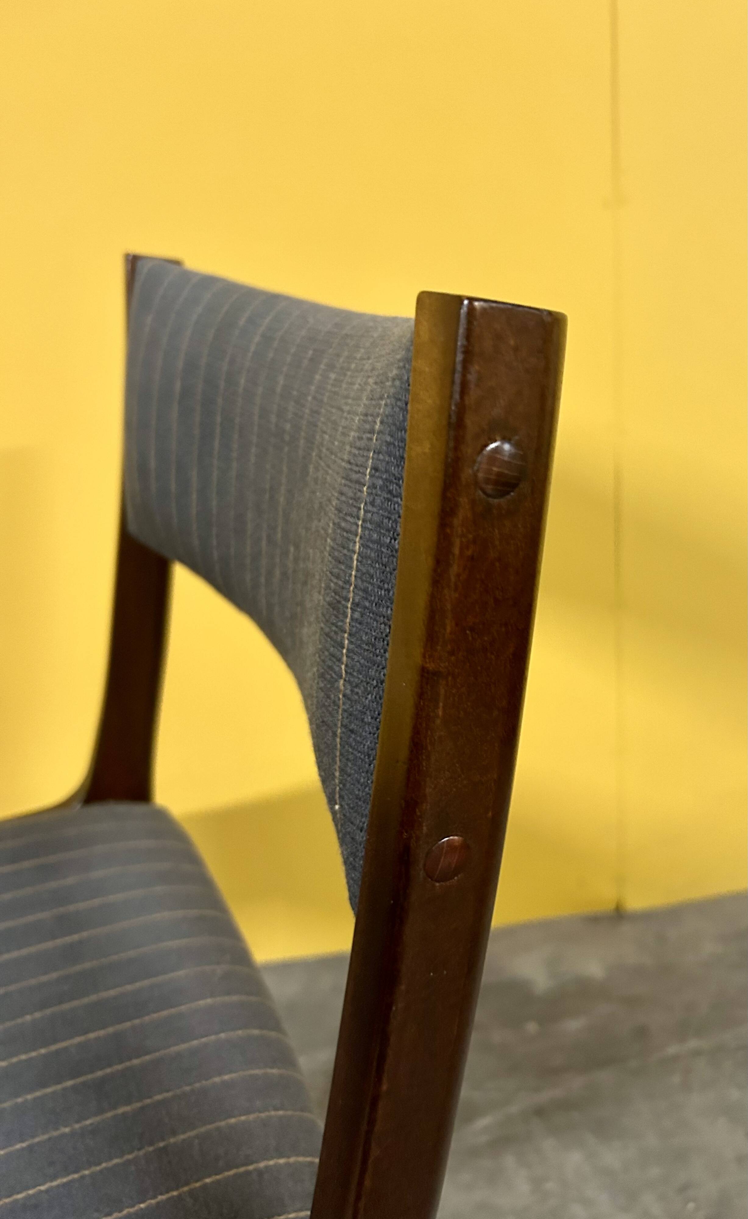 Set of 4 Danish vintage mahogany dining chairs 1970s