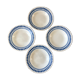 Set of 4 hollow plates Digoin Sarreguemines blue model "Tartan" 40s