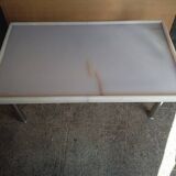 chrome metal and onyx marble coffee table, 1970s