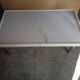 table basse metal chromé et marbre onyx epoque 1970