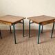 Paire de chevets bois et metal vintage