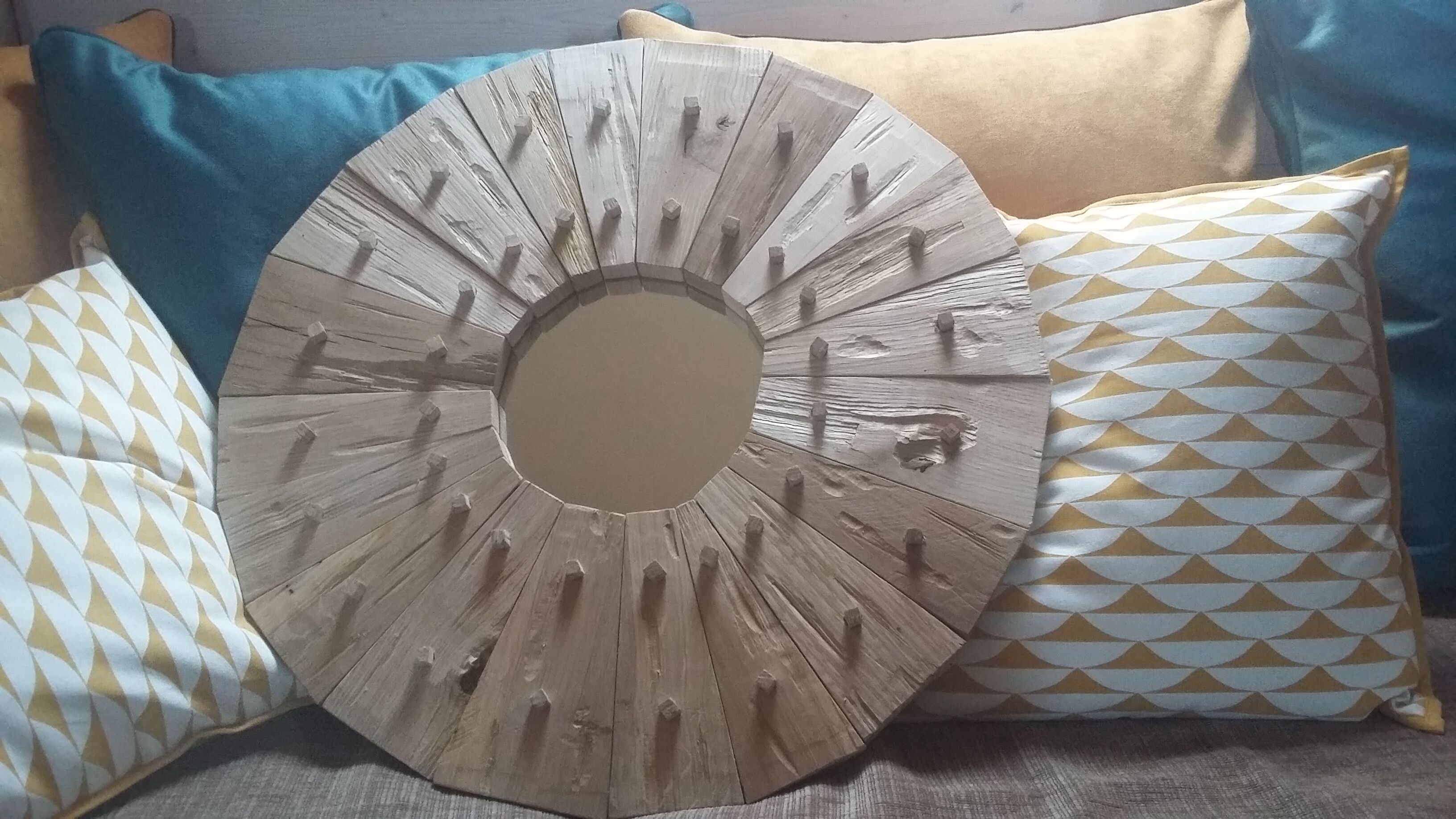 60cm solid wood mirror