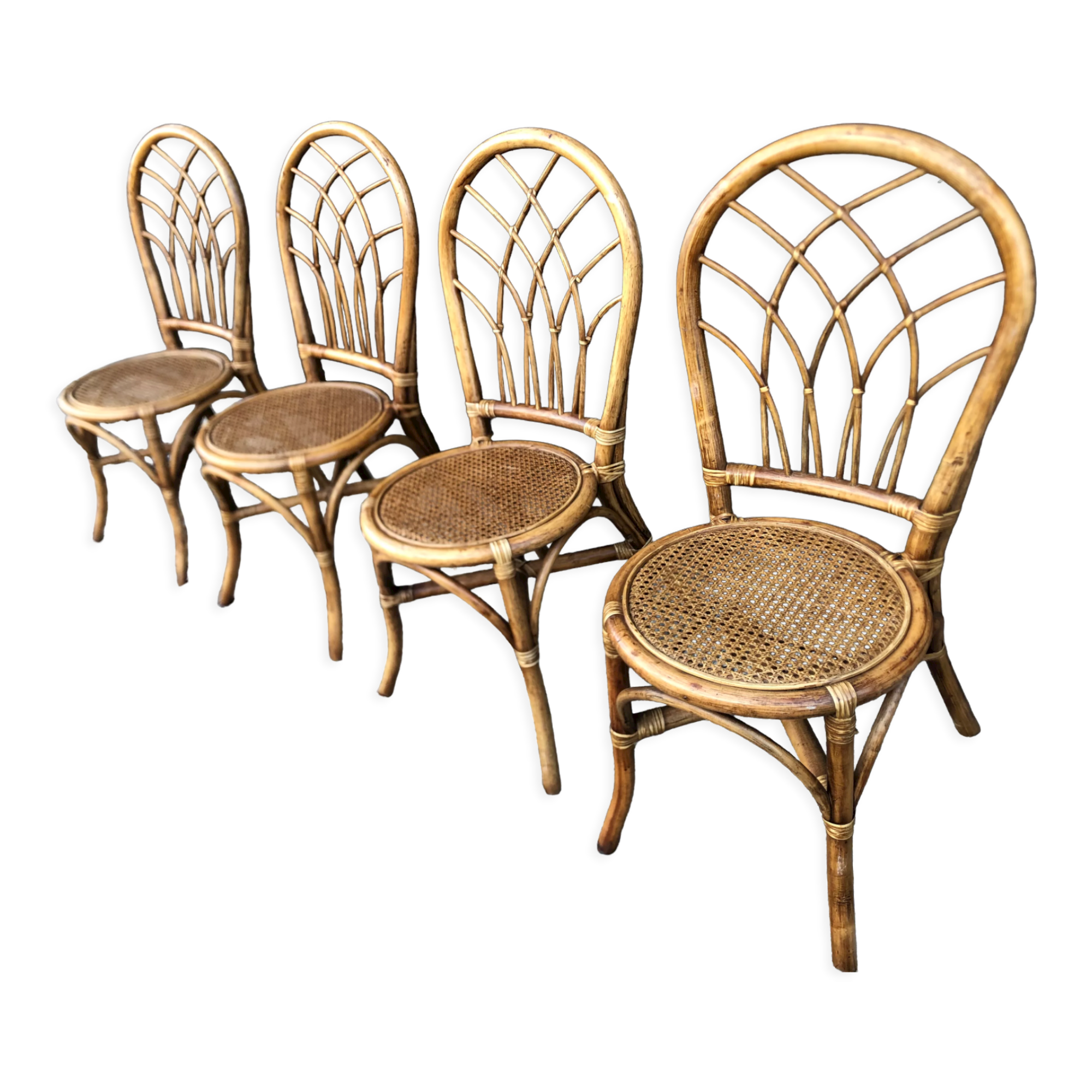 4 rattan chairs and canning