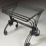 Set of 3 metal nesting tables 20th century