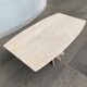 Travertine dining table by Claude Berraldacci with 8-sided stand