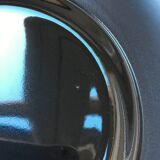 Black Earthenware Plate 21 cm Vintage