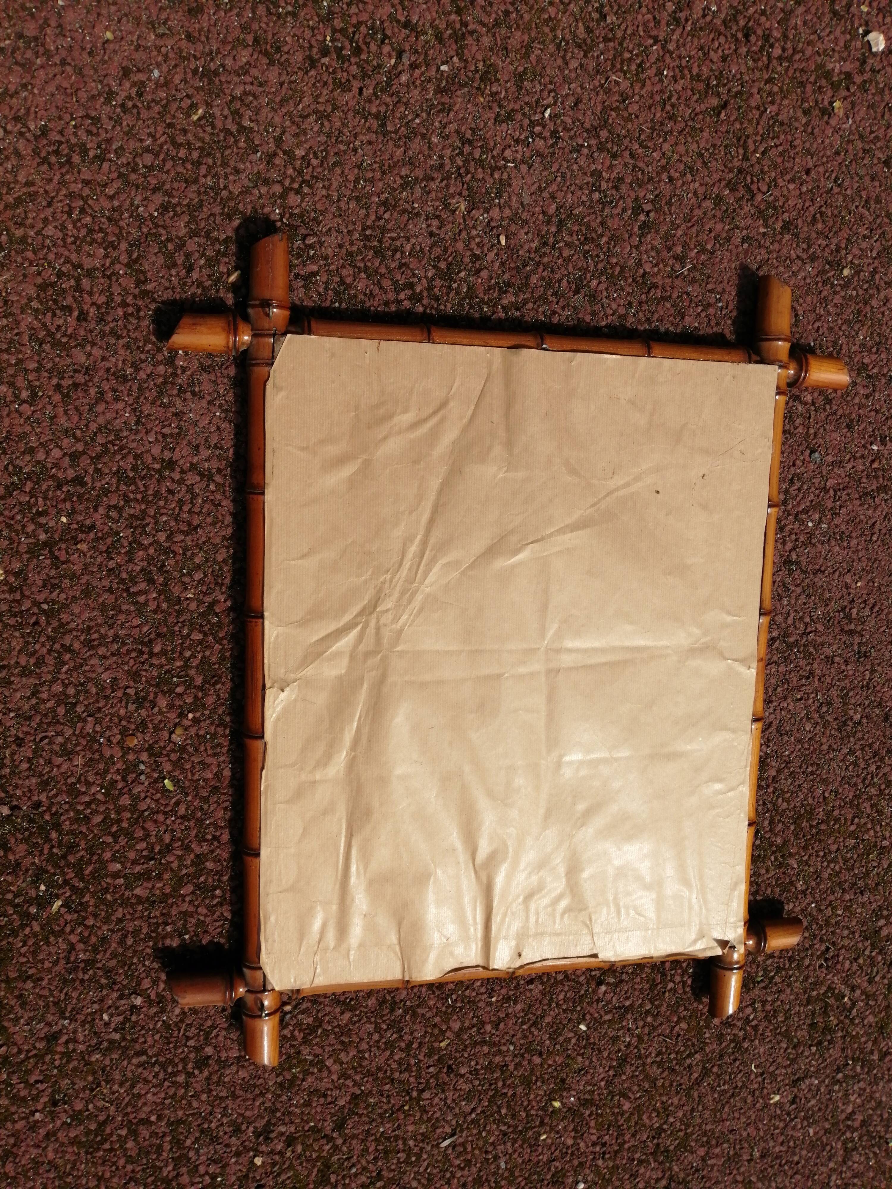 Antique bamboo mirror 63x43cm