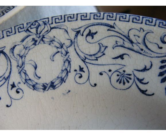 Lot of 6 flat plates earthenware Creil Montereau décor Marie Louise